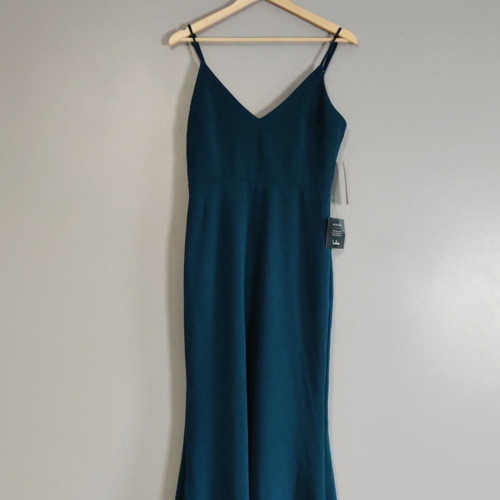 Lulu's Teal dress fluted skirt